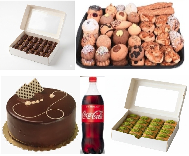 4-6 Kişilik Çikolatalı Yaş Pasta + Kuru Pasta + Fıstıklı Baklava + Ekler Menü